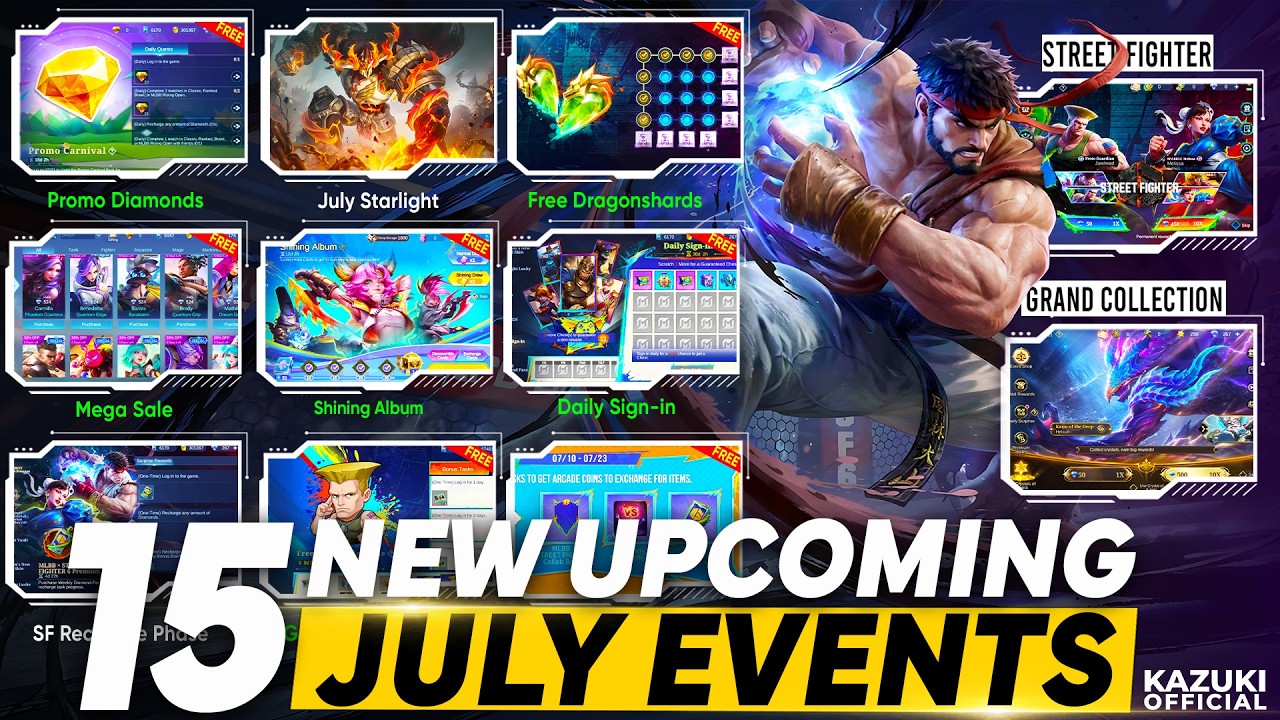JULY CALENDAR: FREE JOY SKIN + PROMO DIAMONDS RETURN! STREET FIGHTER COLLAB & MANY MORE background