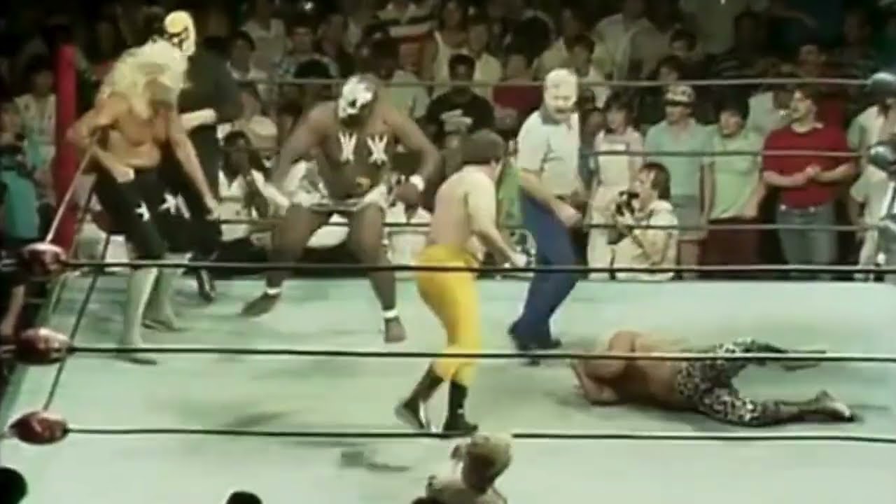 Kamala Attacks Dusty Rhodes and Adrian Street. Mid-Atlantic 1984 background