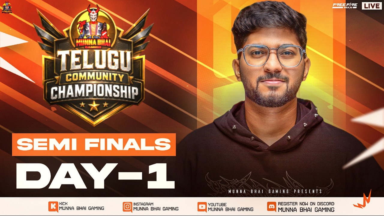 Semi Finals Live (Day 1) 🔥 MBG x Telugu Community Championship - FreeFire Telugu Live #MBG background