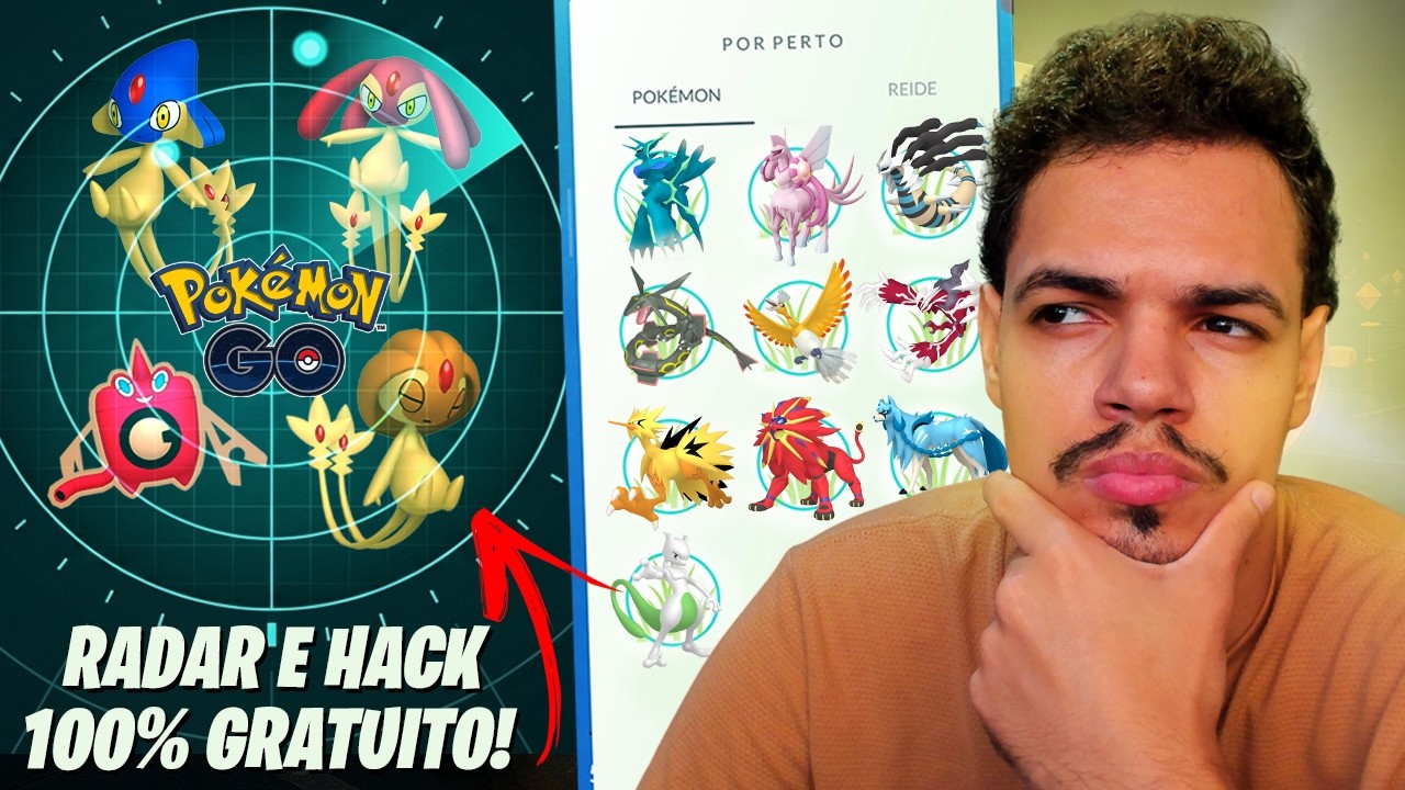 ESSE HACK (GRATUITO) + RADAR DE LENDÁRIO 100% VÃO MUDAR SUA GAMEPLAY COM FAKE GPS NO POKÉMON GO 🔥 background