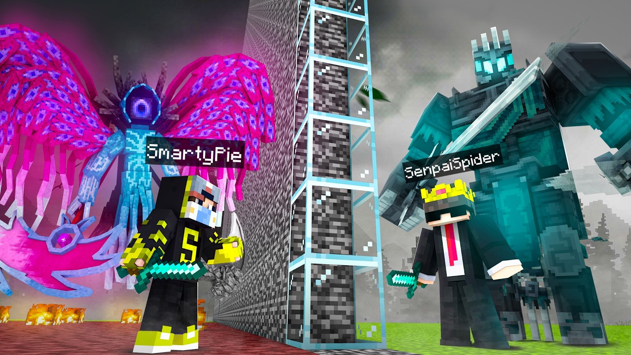 SmartyPie VS Senpai Spider Realistic Build Battle!! background