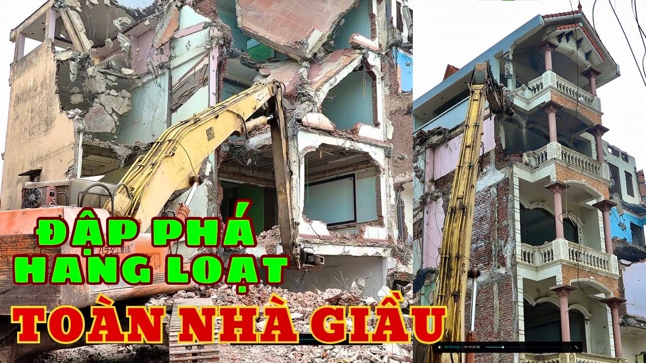 Cận cảnh Phá những ngôi nhà to đẹp nhất Trường Yên Chương Mỹ Hà Nội. backdrop