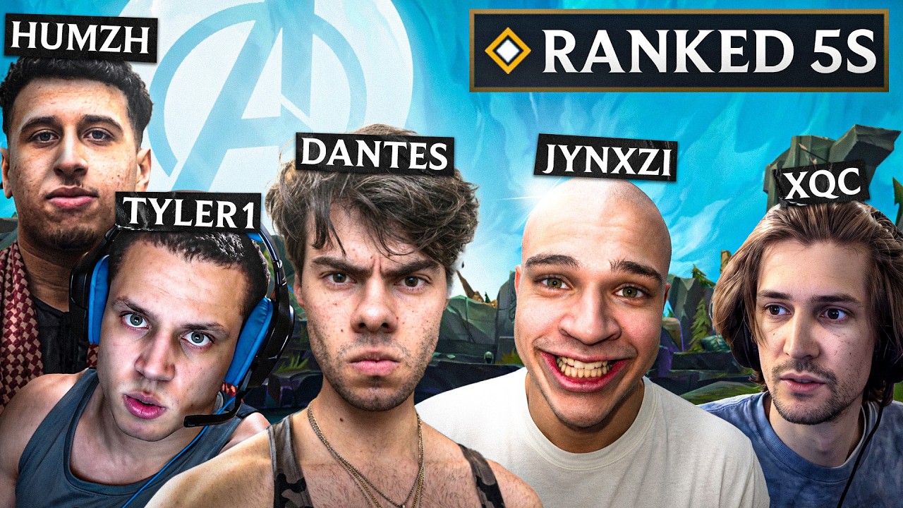 THE LEAGUE OF LEGENDS AVENGERS REUNITE ft. Jynxzi, Tyler1, xQc, Humzh background