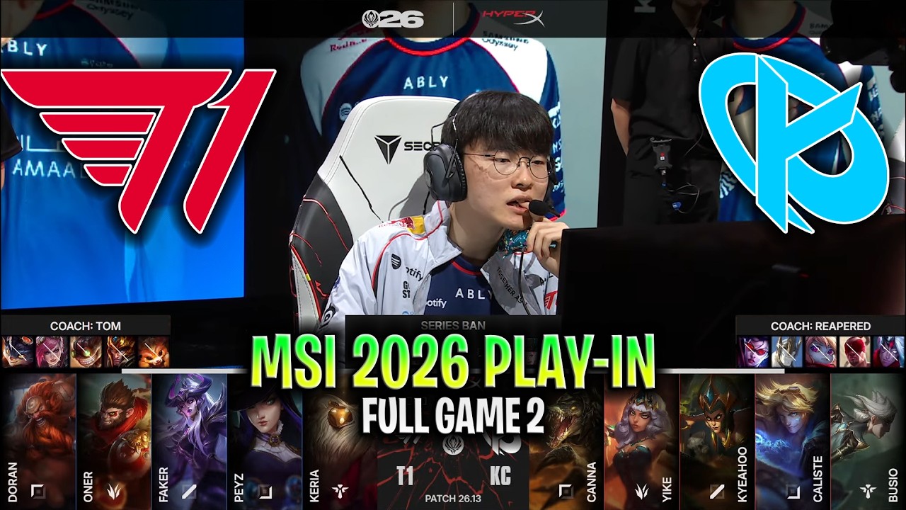 T1 vs KC GAME 2 MSI 2026 PLAY-IN | FULL GAME | T1 vs KARMINE CORP G2 MSI 2026 background
