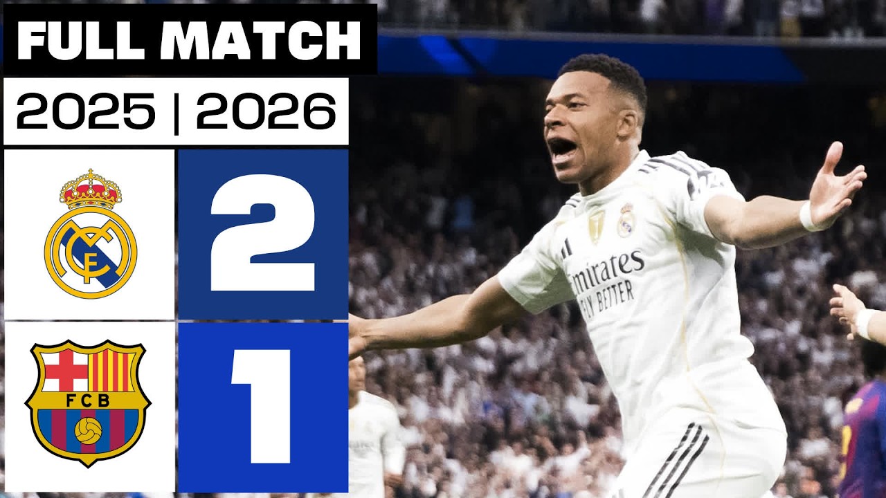 Real Madrid 2 - 1 FC Barcelona 2025/26 PARTIDO COMPLETO background
