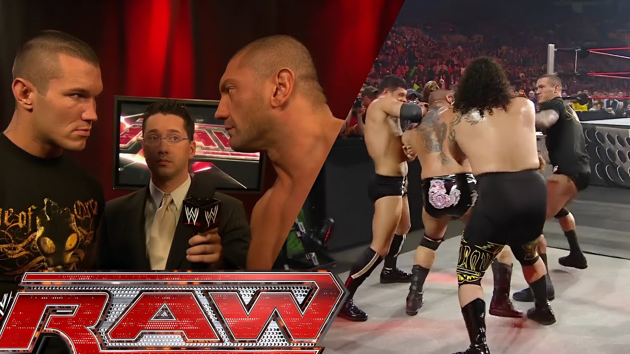 Randy Orton, Cody Rhodes & Manu Attack Batista (Backstage Segments) After Armageddon RAW Dec 15,2008 background