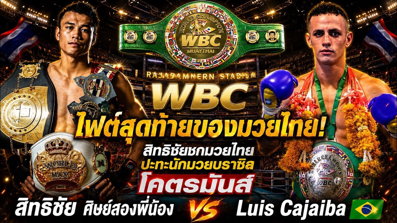 ไฟต์สุดท้าย! สิทธิชัยชกมวยไทยปะทะนักมวยบราซิล โคตรมันส์ สิทธิชัย ศิษย์สองพี่น้อง vs Luis Cajaiba