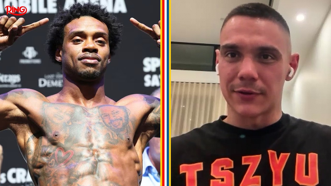 Tim Tszyu Sends Retirement WARNING to Errol Spence Jr & Open To Boots Ennis Fight background
