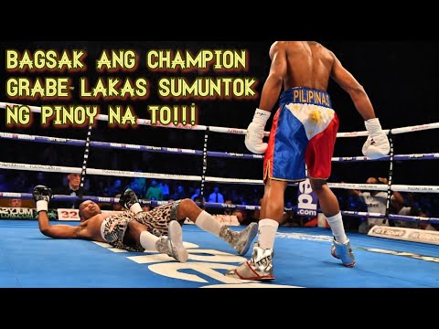 Grabeng Lakas Sumuntok ng PINOY nato! Bagsak Ang Champion.. Pero backdrop