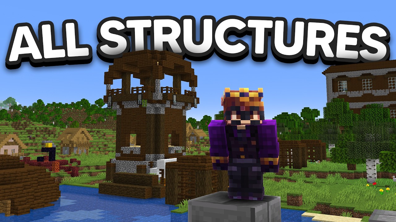 How Fast Can I find ALL 24 Minecraft Structures? background