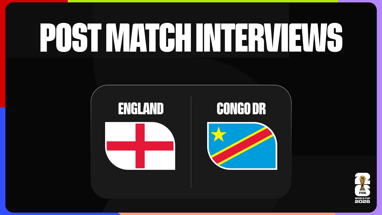 Post-Match Player Interviews: England 2-1 Congo DR background