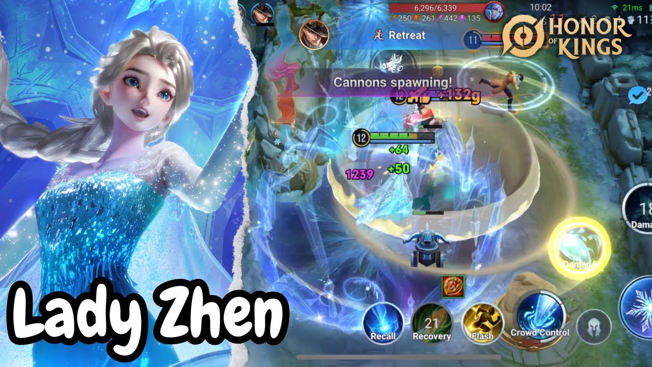 Flawless Lady Zhen ‘Elsa - Frozen’ Gameplay in Honor of Kings | HOK Gameplay