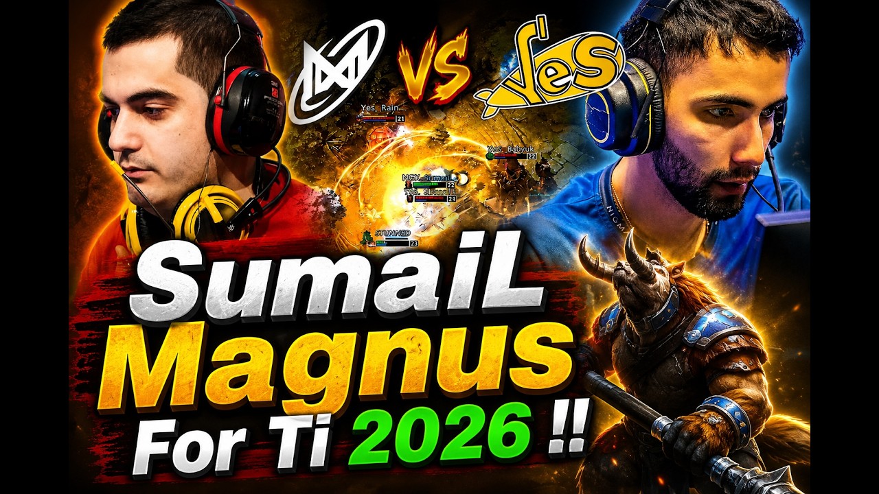AR1SE LIVE COMMENTARY: SumaiL God-Tier Magnus Qualifies Nigma To TI 2026! ✈️ Dota 2 !! background