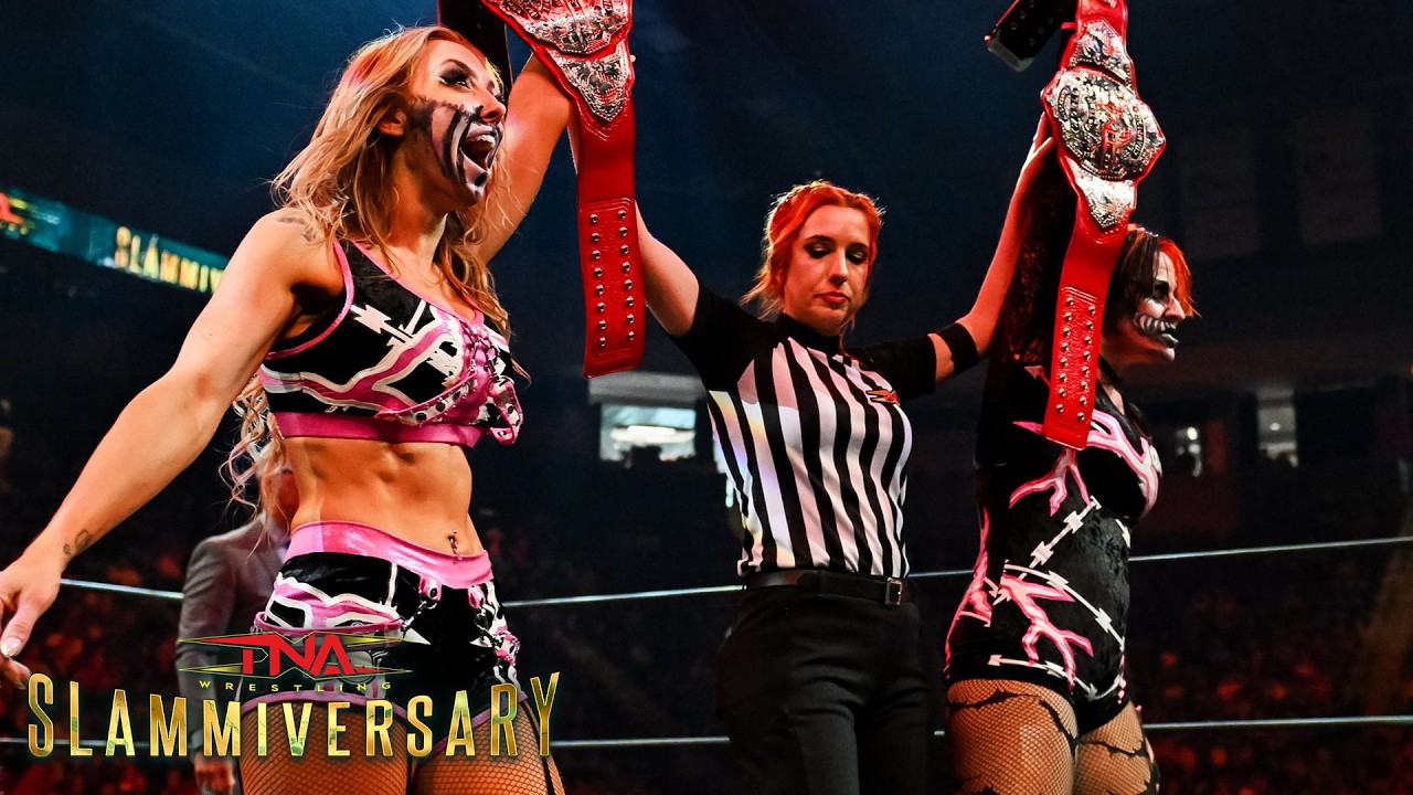 DemonXBunny WIN Knockouts World Tag Team Titles | TNA Slammiversary 2026 background
