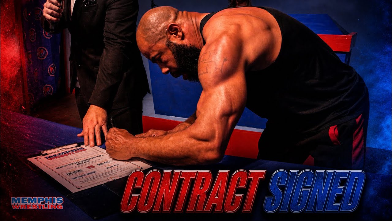 Mike Anthony & Tim Bosby sign the contract & all hell breaks loose! | MEMPHIS WRESTLING background