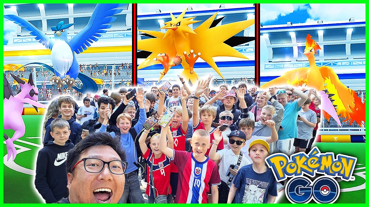 SHUNDO CAUGHT! Legendary Birds Raid Hour in Bergen, Norway - Pokemon GO background