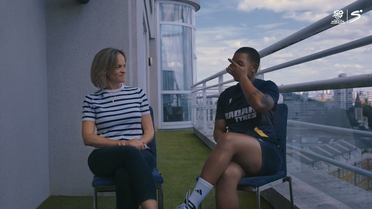 Sinalo Jafta, chatty in the field and quiet off of it?! ๐ | ICC T20 Women's Cricket World Cup background