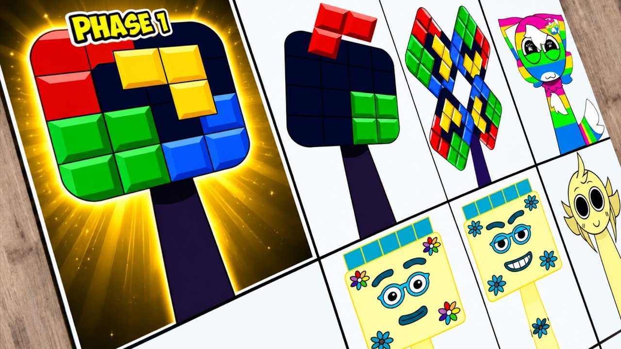 Drawing New Sprunki OC- Block Blast Phase 1 to Phase 2 to Phase 3 | Incredibox Sprunki OC background