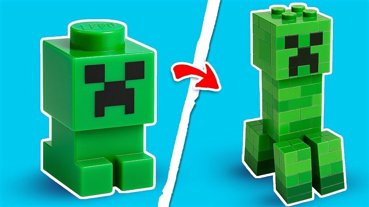 100 Minecraft Builds… But All in LEGO backdrop