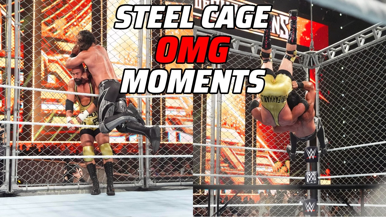 WWE Steel Cage OMG Moments Compilation background