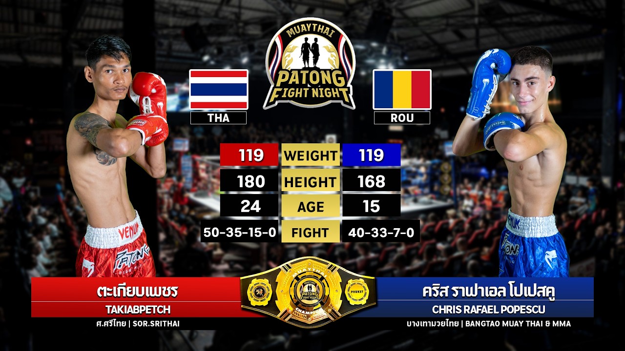 Takieppetch Sor. Srithai VS Chris Rafael Popescu Bangtao Muay Thai & MMA background