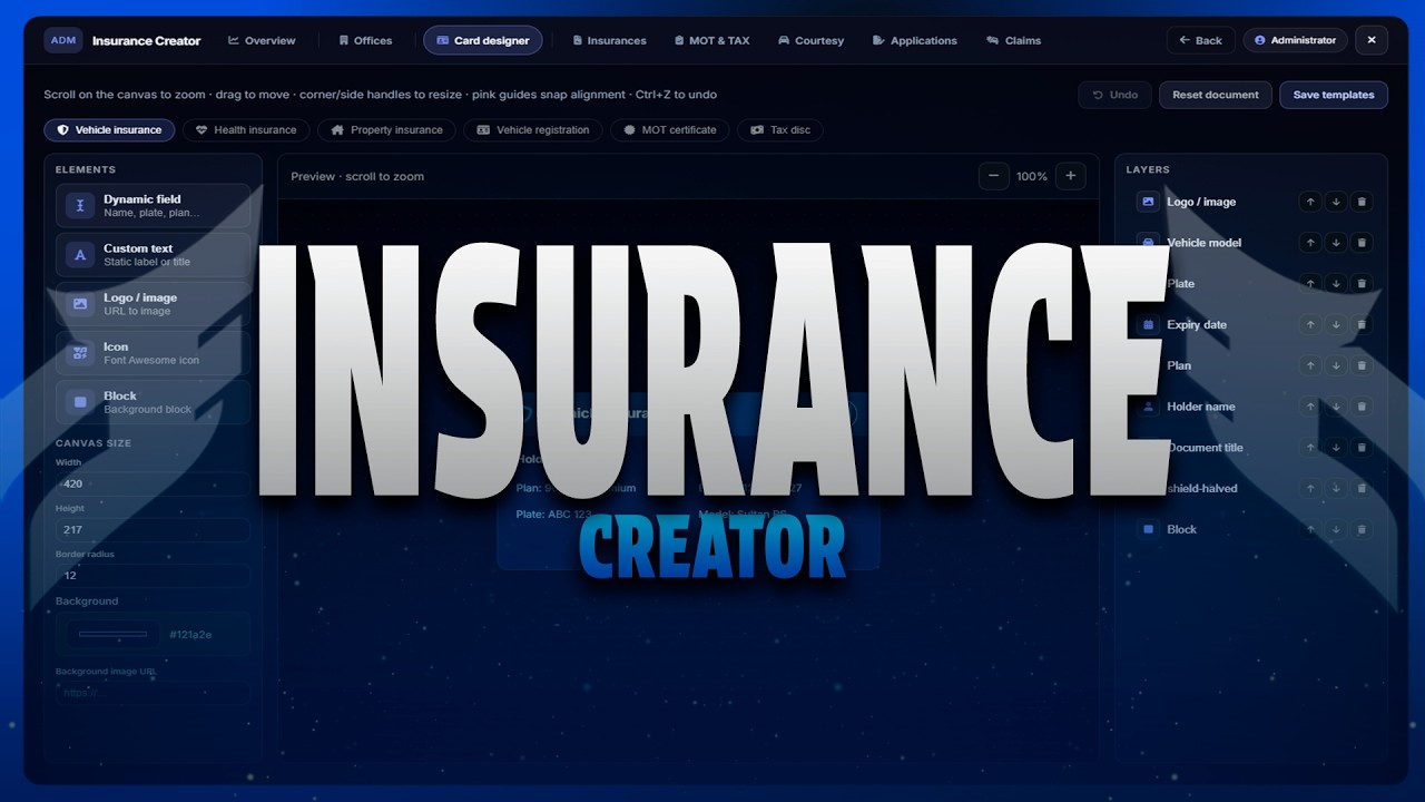 The Most Advanced Insurance System for FiveM background