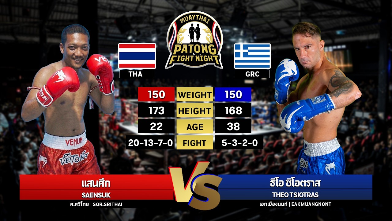 Saensuek Sor.Srithai VS Theo Tsio Tras Eakmuangnon Patong Fight Night Thursday, July 2, 2026 background