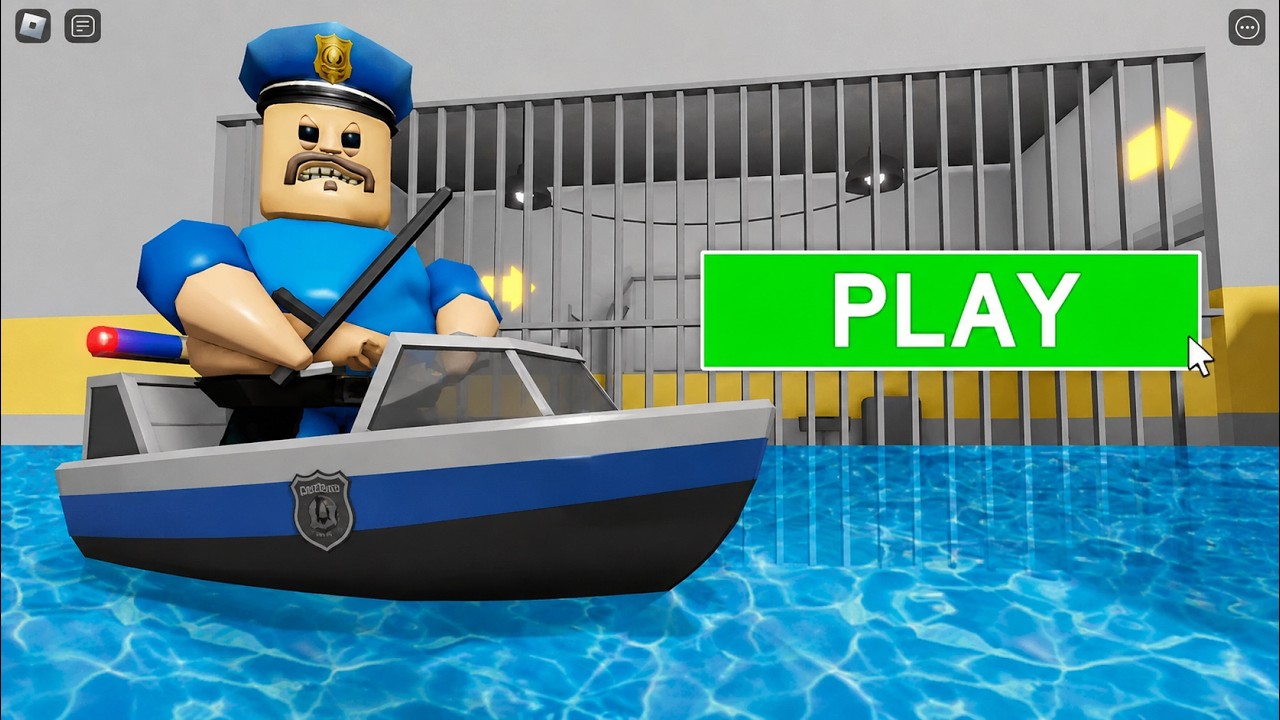 WATER POLICE PRISON RUN! Obby roblox Gameplay Walkthrough No Death 4K background