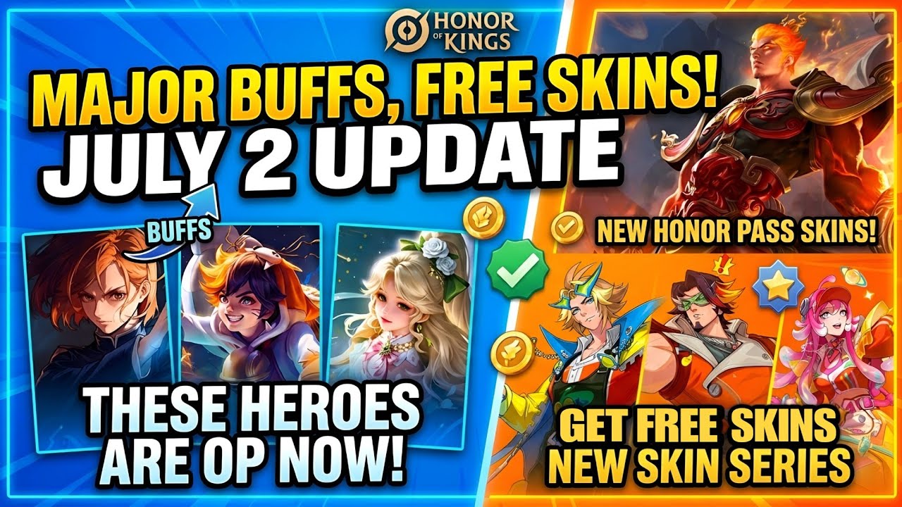 HOK NEW PATCH IS HERE! ЁЯФе 5 META HEROES BUFFED & FREE SKINS! | Honor of Kings Global background