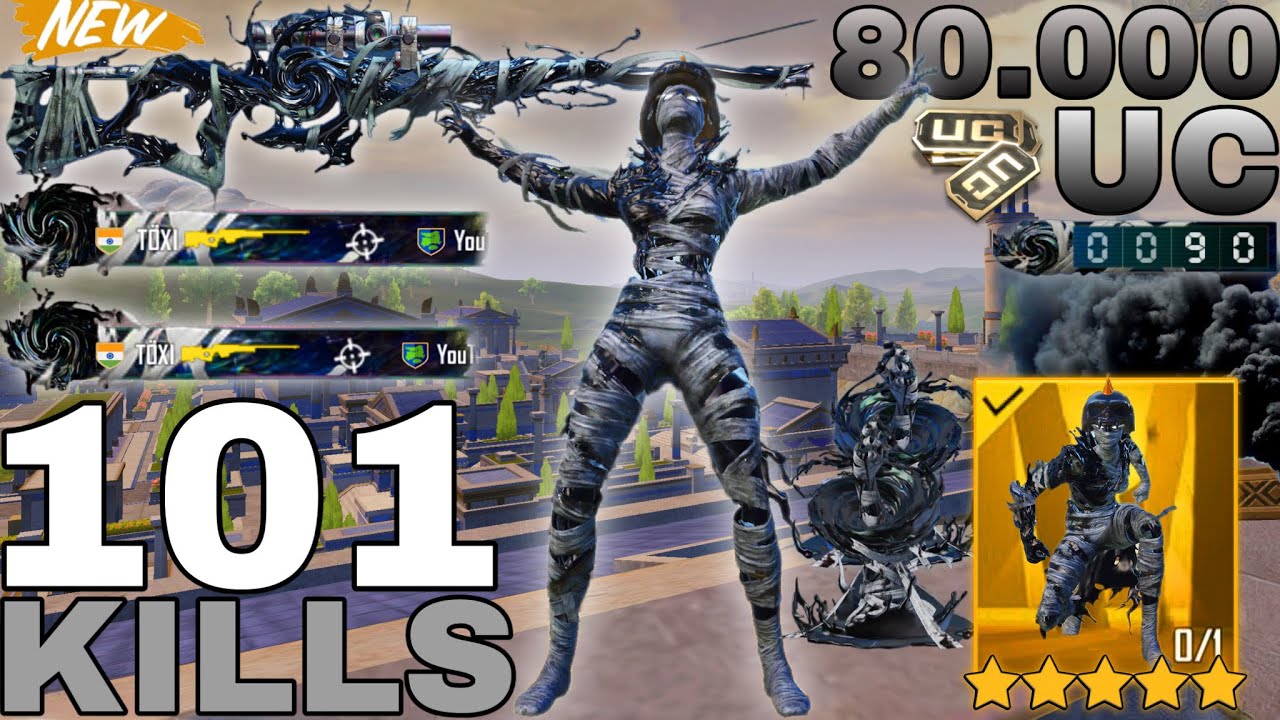 OMG😱80.000UC BEST GAMEPLAY with NEW AWM (LEVEL7)+BEST MUMMY SET🔥 background