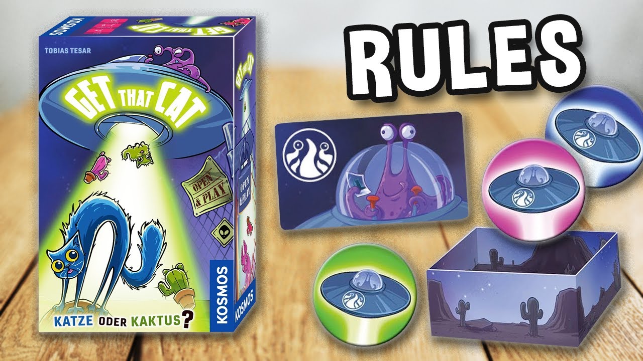 How to play GET THAT CAT game (official rules, instructions and gameplay) | SPIELREGELN TV x Kosmos background