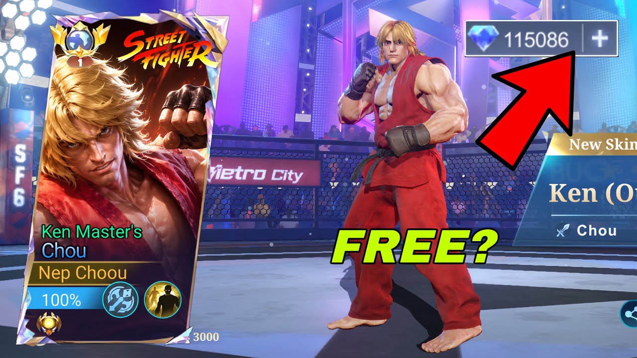 HOW MUCH I SPEEND TO GET THIS CHOU STREET FIGHTER KEN SKIN?(MOST WATCH)MLBB background