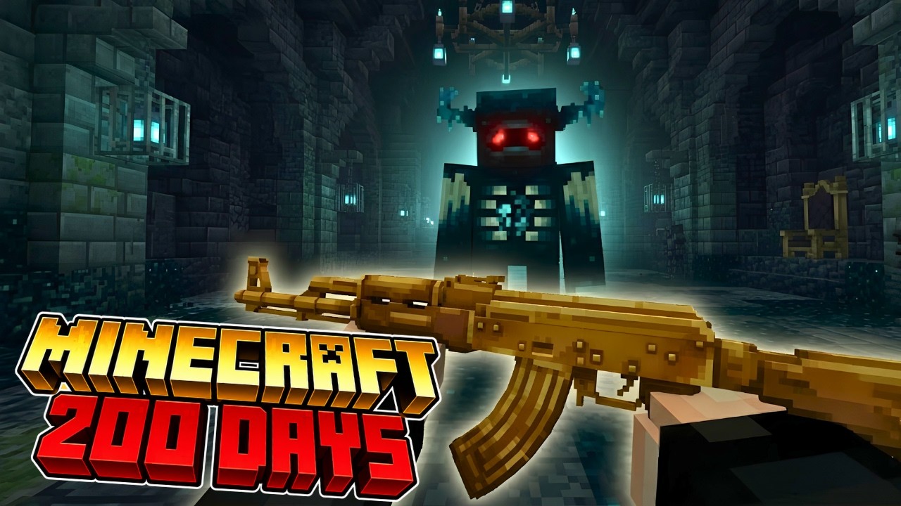Minecraft's Biggest Modpack vs. Modern Firearms (200 Days) background