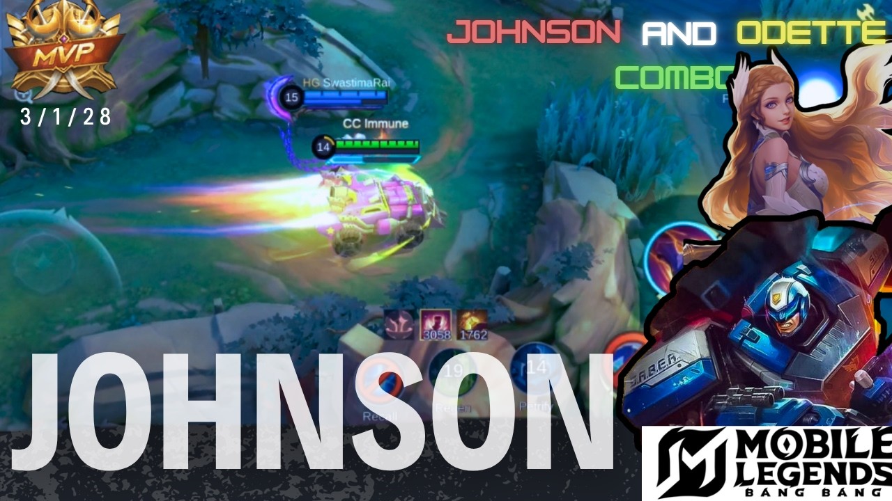 JOHNSON GAMEPLAY | JOHNSON AND ODETTE COMBO | GAMER NUKE | MOBILE LEGENDS BANG BANG background