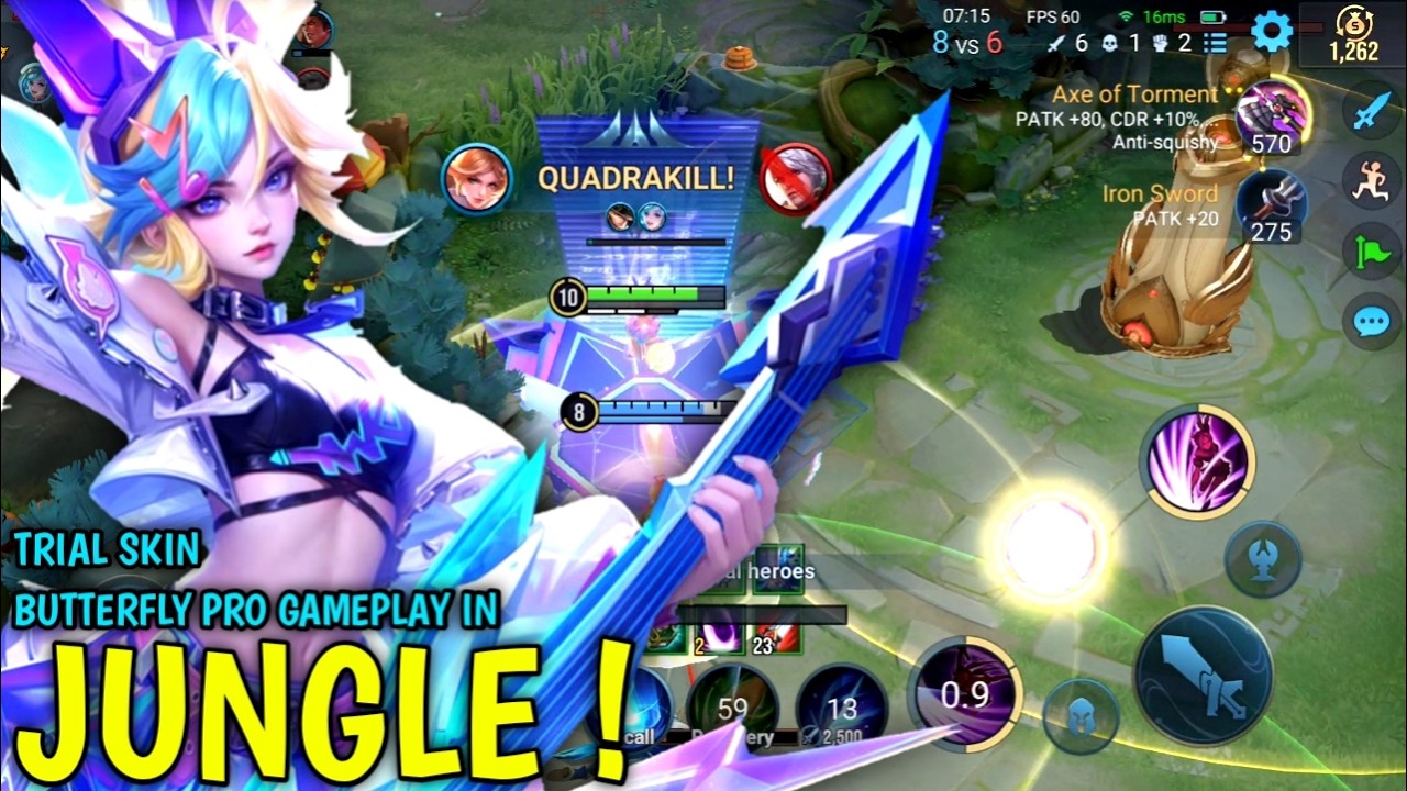 Honor Of Kings : ButterFly Pro Gameplay In Jungle | Damage Build Butterfly - HOK background
