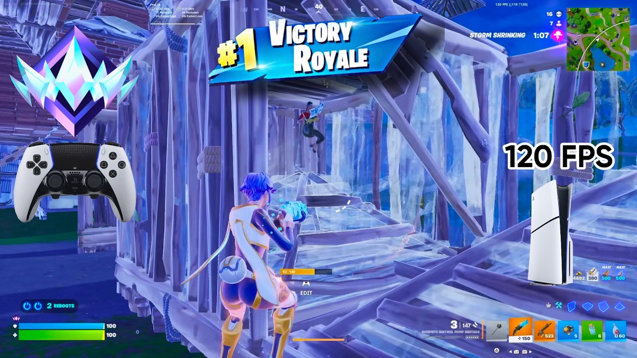 Fortnite Unreal Ranked Reload On PS5 Slim | Controller Gameplay | 120 FPS background