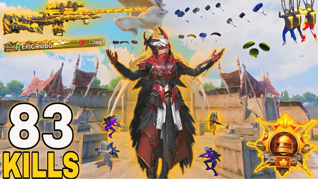 83Kills! 😍 NEW BEST LOOT GAMEPLAY with AWM+mg3🔥Pubg Mobile background