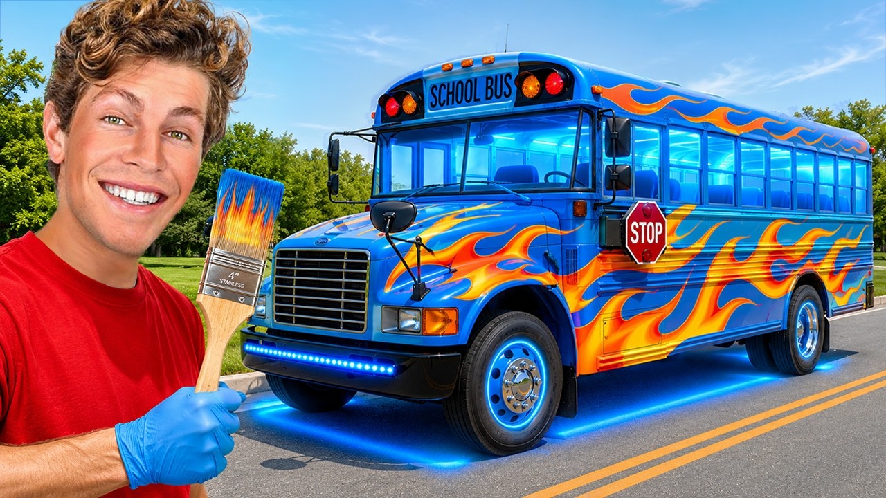 I Built an EXTREME School Bus! background