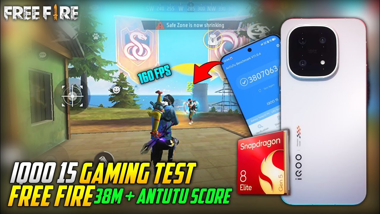 iQOO 15 GAMING TEST 😍🔥| FREE FIRE | ONLY HEADSHOT GAMEPLAY 🎯| 160 FPS ✅| BEST GAMING PHONE EVER 😱? background