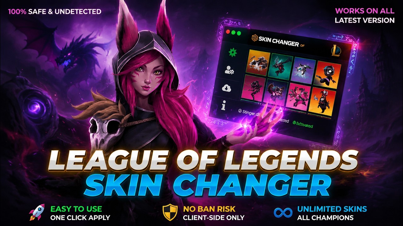 LoL Skin Changer | LoL Custom Skin 2026 🔥 Get EVERY Skin FREE (No Ban) background