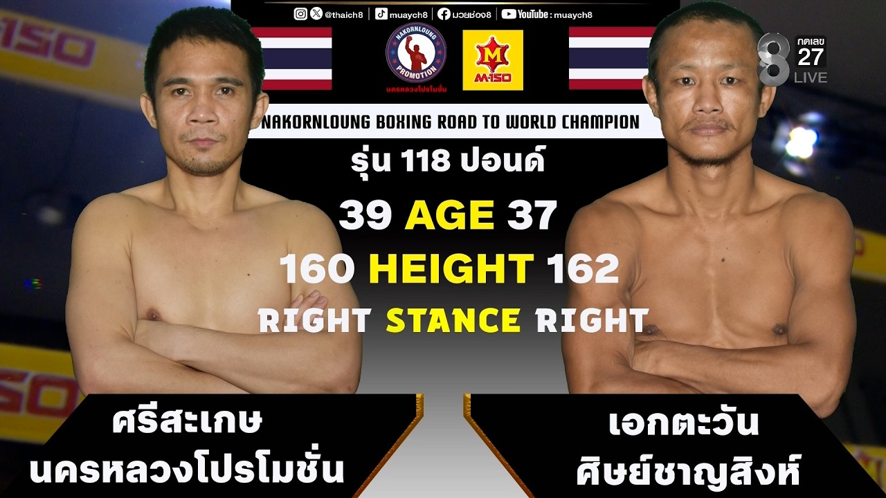 NKL BOXING | คู่ที่ 5 ศรีสระเกษ นครหลวงโปรโมชั่น VS เอกตะวัน ศิษย์ชาญสิงห์ 2026-07-03 22:30 background
