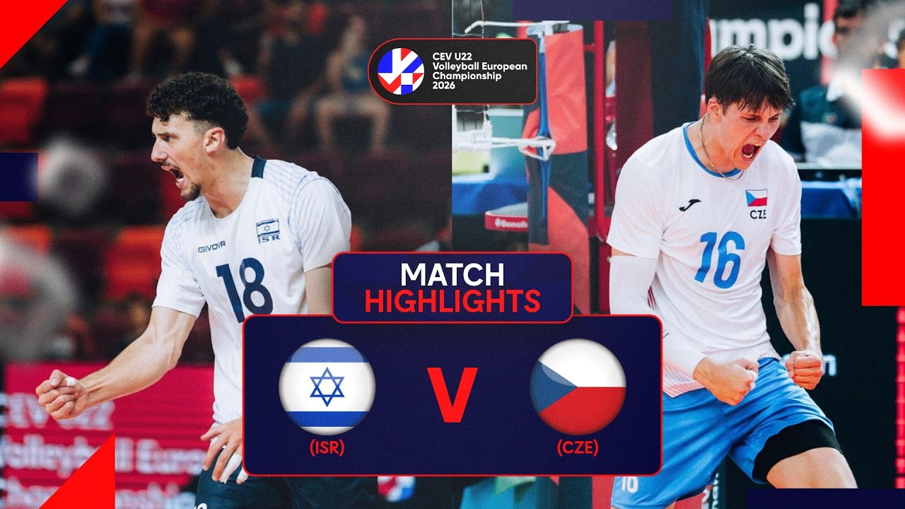 Highlights | Israel vs. Czechia | CEV U/22 Volleyball European Championship 2026 | Men background