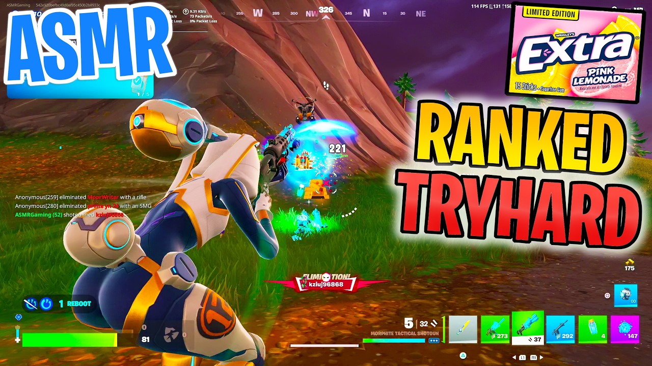 ASMR Gaming ๐ด Fortnite Diamond Ranked! Relaxing Gum Chewing ๐ฎ๐ง Controller Sounds + Whispering ๐ค background