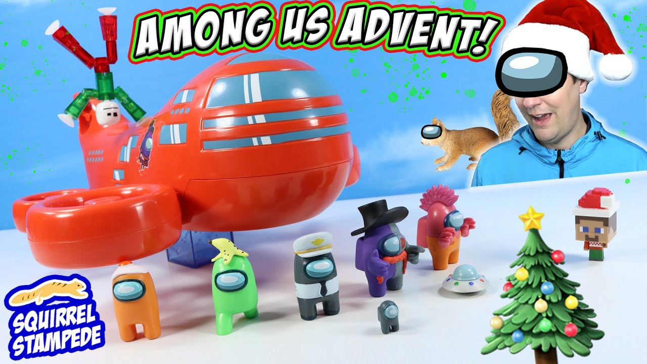 Among Us Christmas Advent Calendar Airship Countdown Review 2022 background