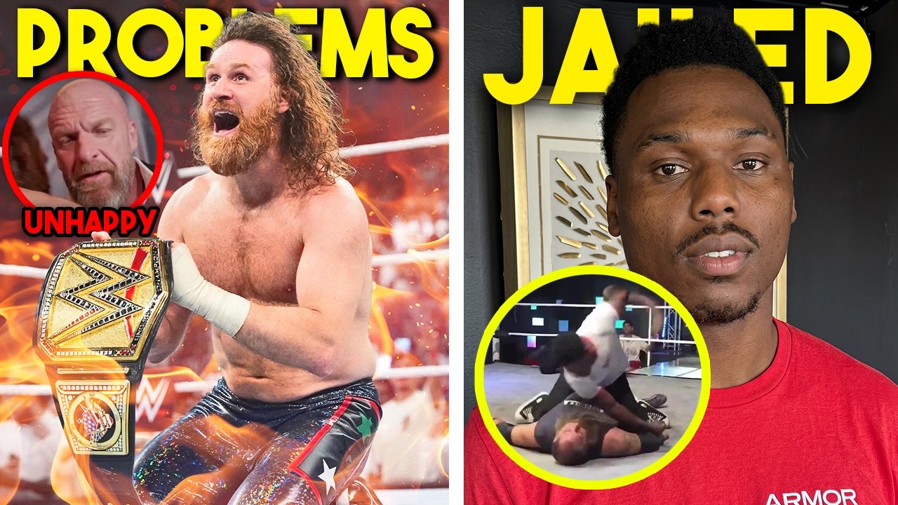 SAMI ZAYN TITLE WIN CAUSES PROBLEMS IN WWE...RAJA JACKSON JAILED...THE VISION FINISHED!?...WWE News background