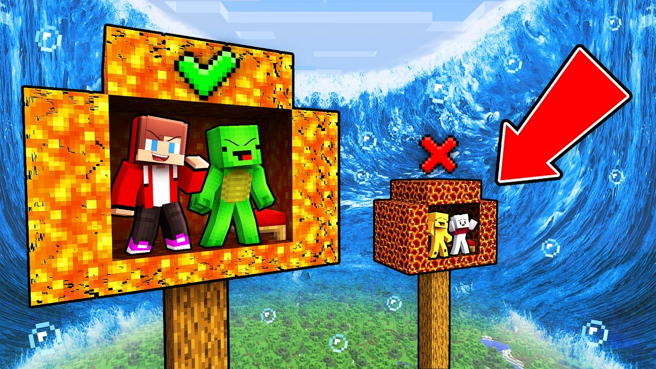 Mikey & JJ LAVA TREE vs WATER TSUNAMI in Minecraft - Maizen background