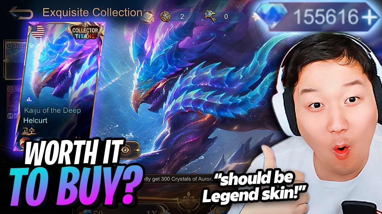 Worth it to buy? How much is new Helcurt Collector skin? | Mobile Legends Kaiju of the Deep background