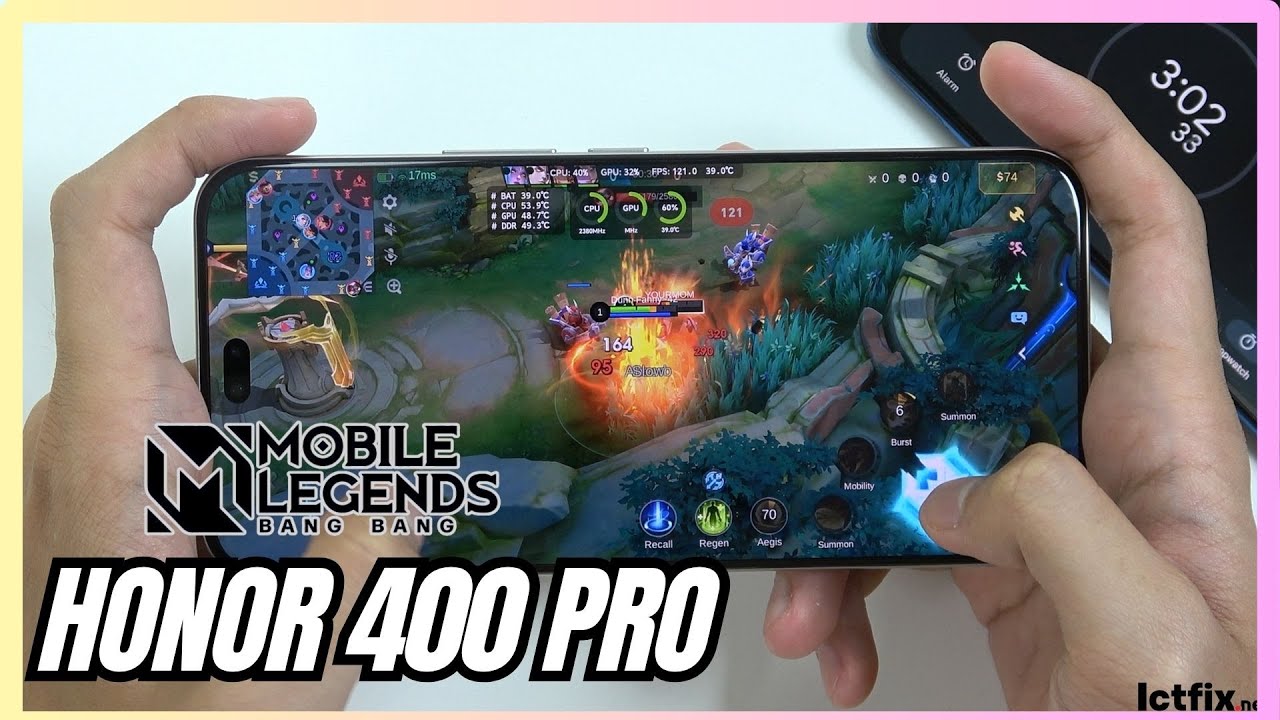 Honor 400 Pro Mobile Legends Gaming test MLBB | Snapdragon 8 Gen 3, 120 Hz Display backdrop