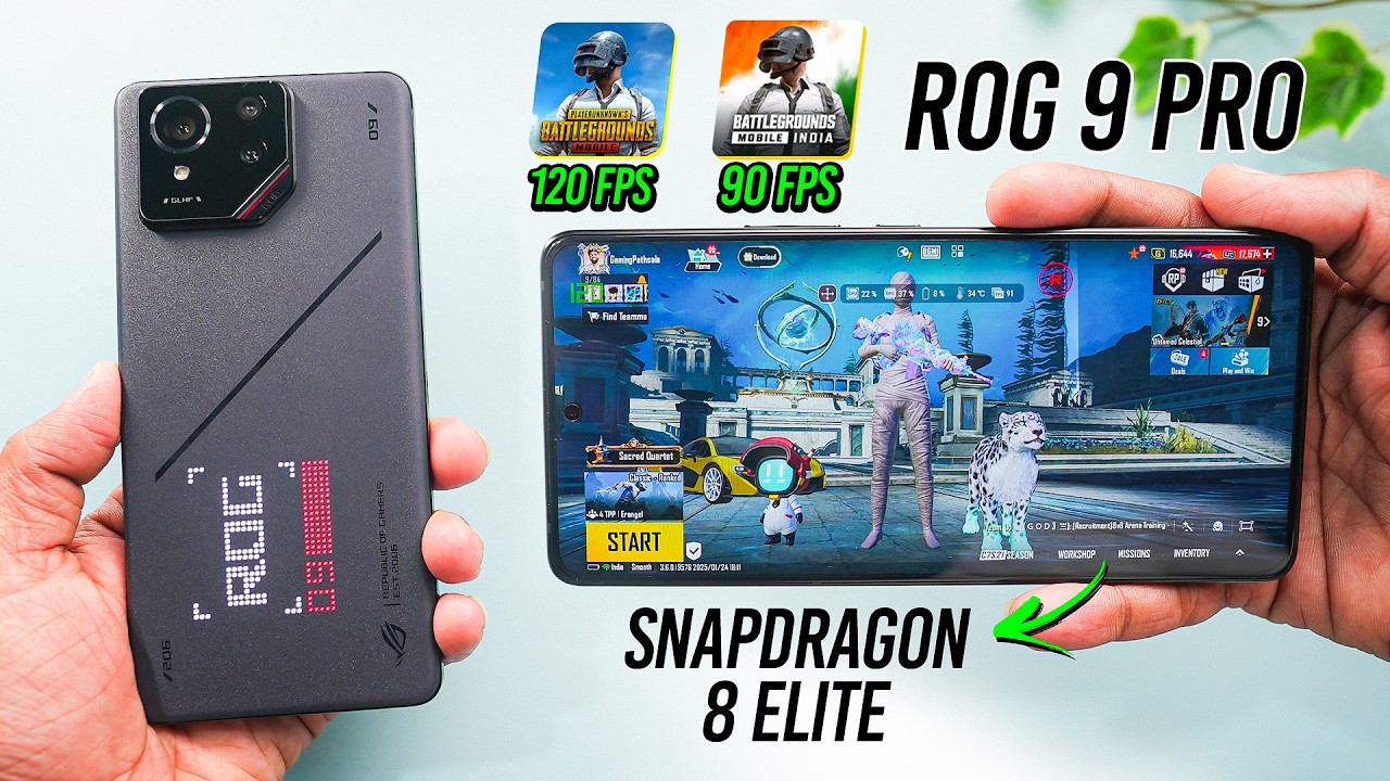 ASUS ROG 9 Pro - 185Hz BGMI & PUBG Test ๐ฅ SD 8 Elite background