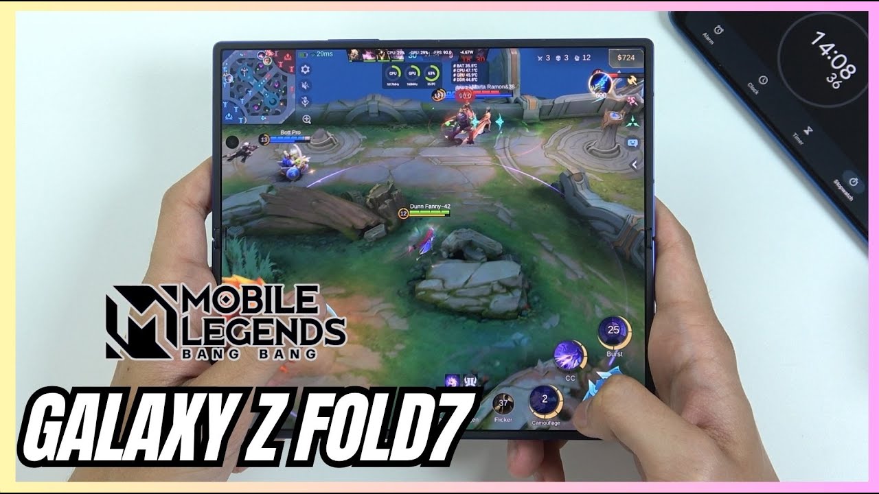Samsung Galaxy Z Fold 7 Mobile Legends Gaming test MLBB | Snapdragon 8 Elite, 120Hz Display background